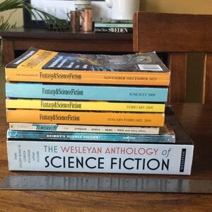 7 Mixed Bundle Lot SciFi FANTASY & SCIENCE FICTION, Asimov, Wesleyan Anthology